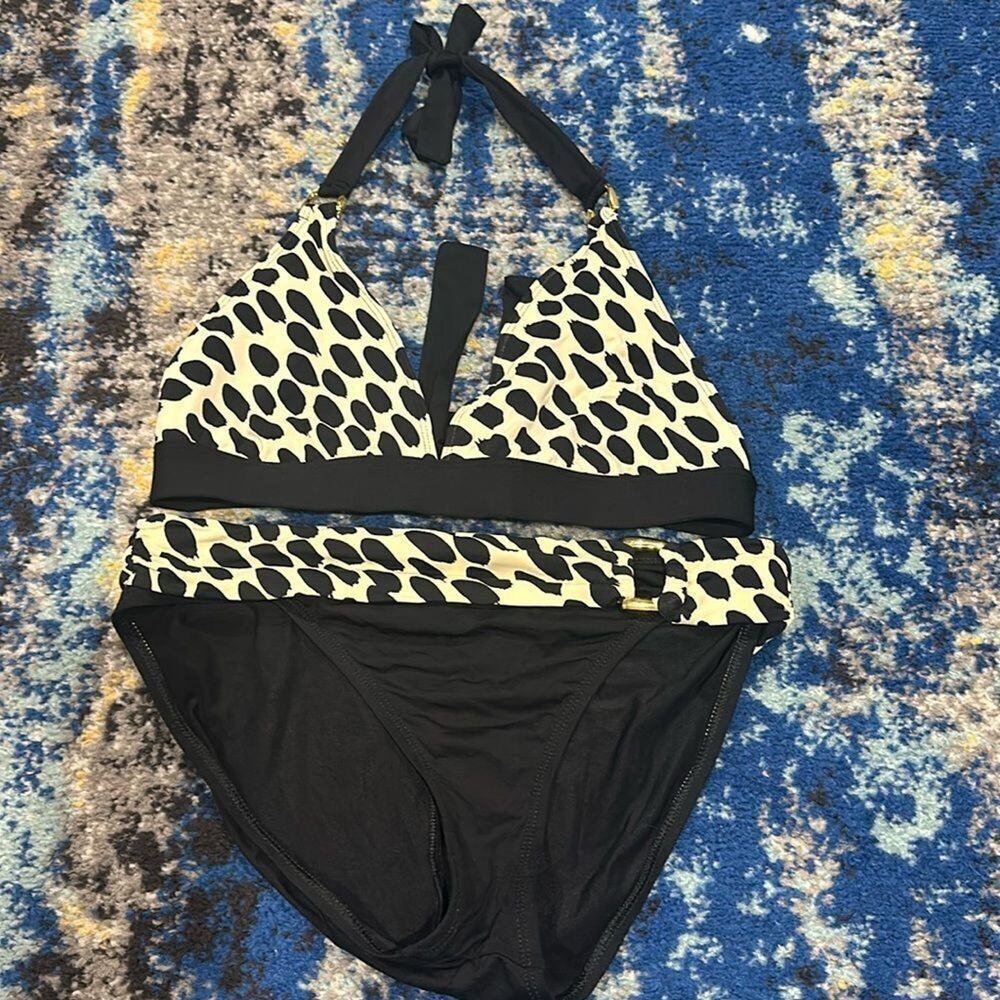 La Blanca Black and Off White Spotted Bikini Set